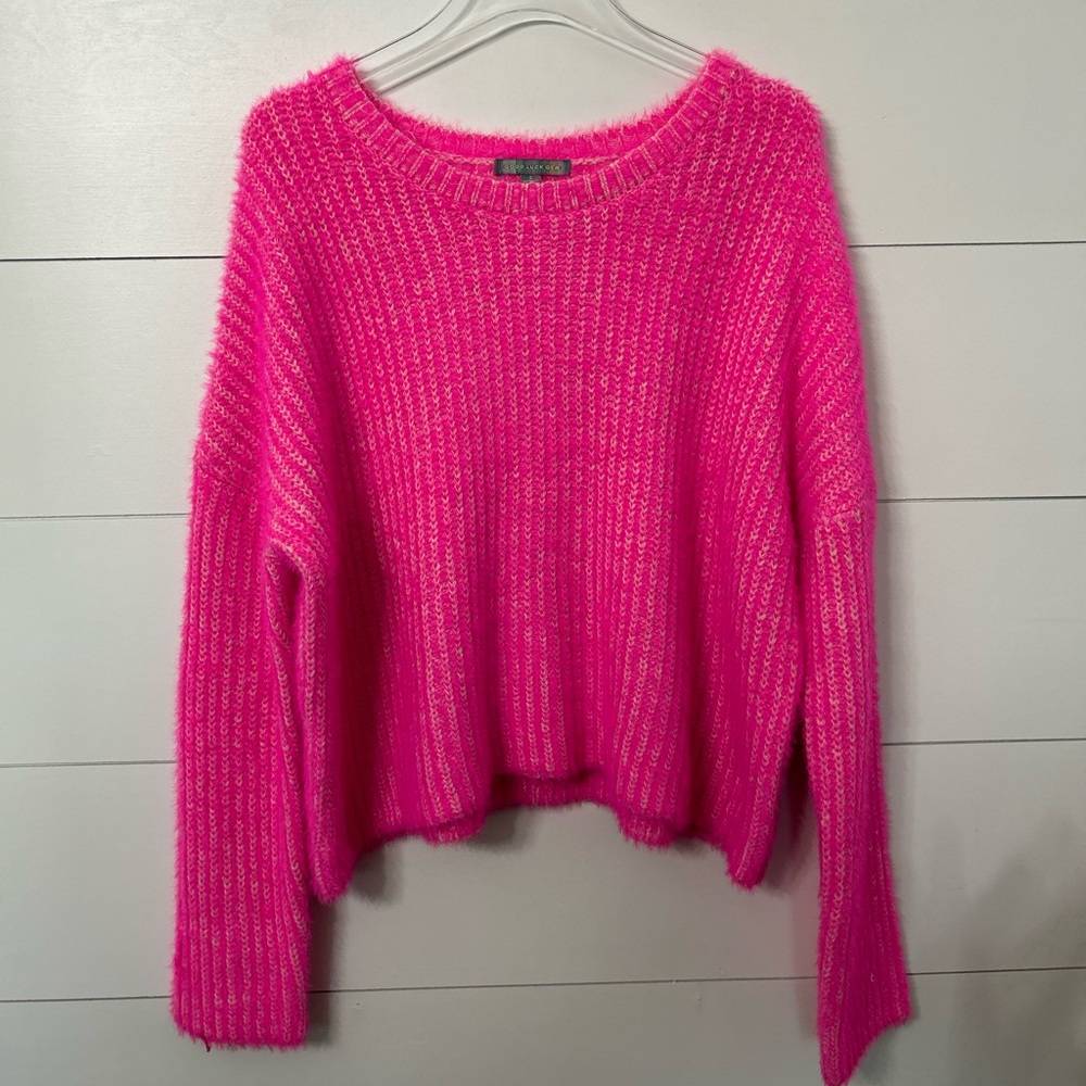 Hot Pink Good Luck Gem Brand Sweater sold at Nordstrom